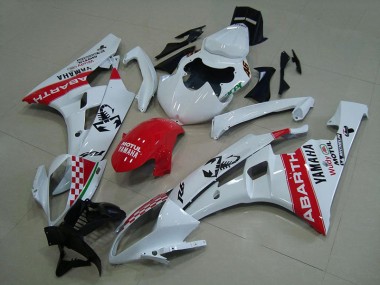 Carénage Moto Yamaha R6 2006-2007 - Blanc Rouge Abarth