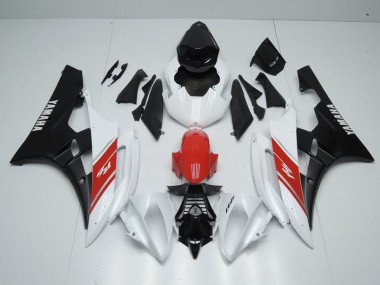 Carénage Moto Yamaha R6 2006-2007 - Blanc Rouge et Noir Mat
