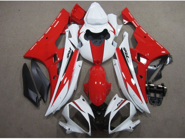 Carénage Moto Yamaha R6 2006-2007 - Blanc Rouge Noir Décalque Carénage Moto Yamaha R6 2006-2007 - Blanc Rouge Noir Décalque