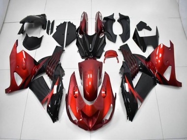 Carénage Moto ZX14R ZZR 1400 2006-2011 - Rouge Noir