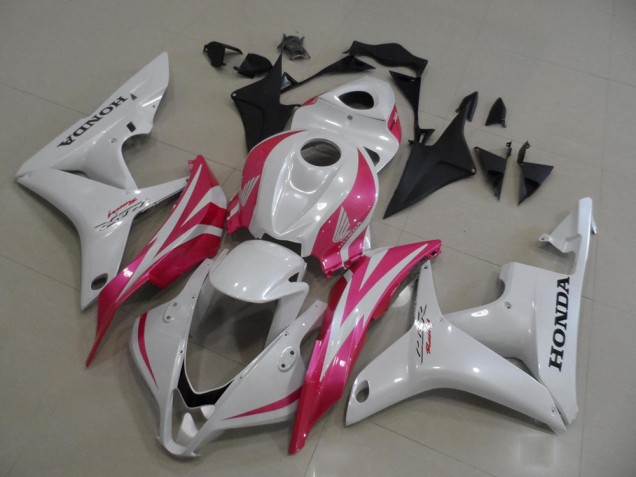 Carénage Moto Honda CBR 600 RR 2007-2008 - Blanc Nacré avec Rose Carénage Moto Honda CBR 600 RR 2007-2008 - Blanc Nacré avec Rose