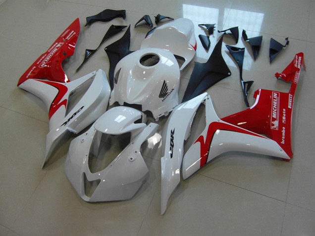 Carénage Moto Honda CBR 600 RR 2007-2008 - Blanc Rouge Courses Version Carénage Moto Honda CBR 600 RR 2007-2008 - Blanc Rouge Courses Version