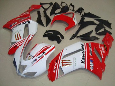 Carénage Moto ZX6R 2007-2008 - Rouge et Blanc
