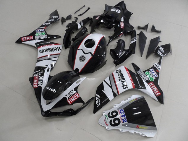 Carénage Moto Yamaha R1 2007-2008 - Noir Blanc Décalque Packs Carénage Moto Yamaha R1 2007-2008 - Noir Blanc Décalque Packs