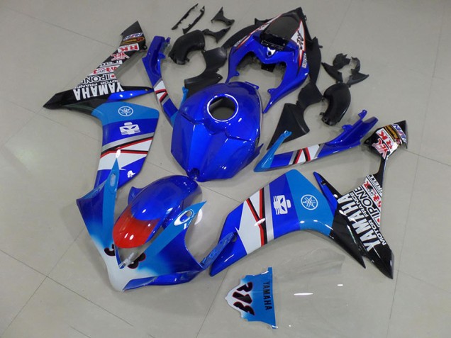 Carénage Moto Yamaha R1 2007-2008 - Bleu Blanc Noir Décalque
