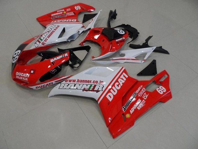 Carénage Moto Ducati 848 1098 1198 2007-2014 - Orange Banner 69 Carénage Moto Ducati 848 1098 1198 2007-2014 - Orange Banner 69