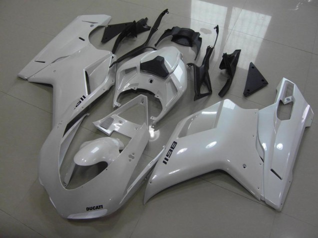 Carénage Moto Ducati 848 1098 1198 2007-2014 - Pear Blanc Noir Décalque