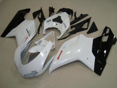 Carénage Moto Ducati 848 1098 1198 2007-2014 - Blanc Nacré Noir