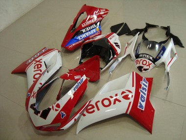Carénage Moto Ducati 848 1098 1198 2007-2014 - Blanc Rouge Xerox