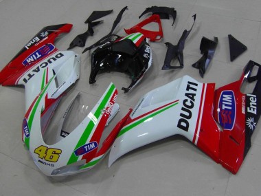 Carénage Moto Ducati 848 1098 1198 2007-2014 - Rouge Blanc Jaune 46