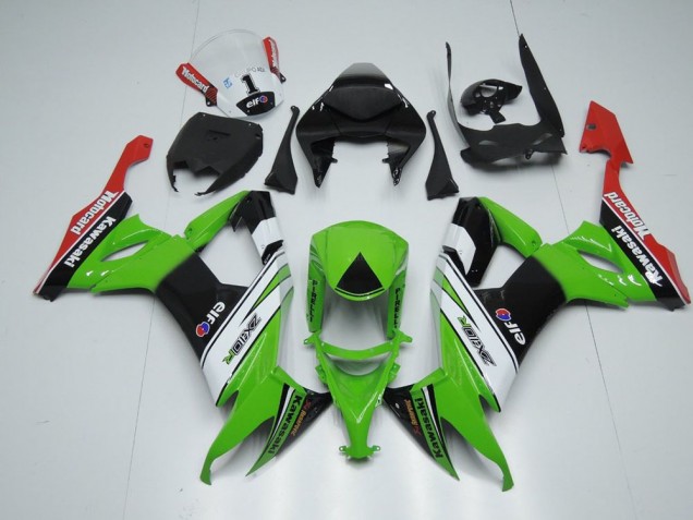 Carénage Moto ZX10R 2008-2010 - Blanc Noir et Vert