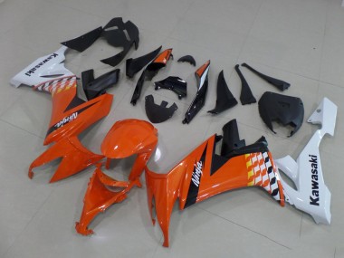 Carénage Moto ZX10R 2008-2010 - Orange et Blanc