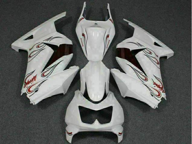 Carénage Moto EX250 2008-2012 - Blanc Rouge