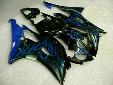 Carénage Moto Yamaha R6 2008-2016 - Bleu Flamme Noir