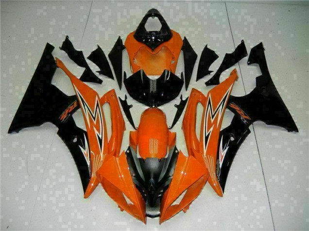 Carénage Moto Yamaha R6 2008-2016 - Orange Noir Carénage Moto Yamaha R6 2008-2016 - Orange Noir