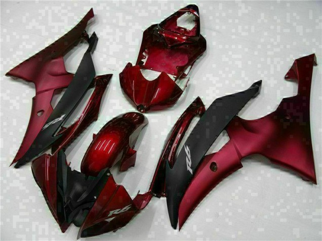 Carrosserie Moto Yamaha R6 2008-2016 - Rouge Noir Carrosserie Moto Yamaha R6 2008-2016 - Rouge Noir
