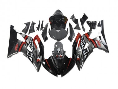 Carénage Moto Yamaha R6 2008-2016 - Gris Rouge Requin