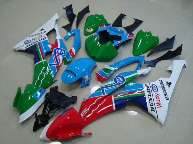Carénage Moto Yamaha R6 2008-2016 - Bleu Blanc Fiat Vert Rouge Wudy Motul Dunlop Carénage Moto Yamaha R6 2008-2016 - Bleu Blanc Fiat Vert Rouge Wudy Motul Dunlop