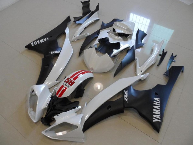 Carénage Moto Yamaha R6 2008-2016 - Blanc Nacré et Noir 58 Sic Carénage Moto Yamaha R6 2008-2016 - Blanc Nacré et Noir 58 Sic