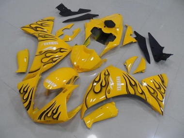 Carénage Moto Yamaha R1 2009-2011 - Jaune Noir Flamme
