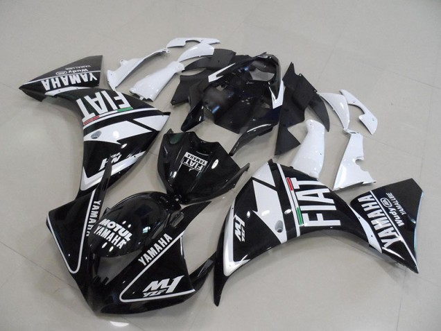 Carénages Moto Yamaha R1 2009-2011 - Noir Blanc Fiat Carénages Moto Yamaha R1 2009-2011 - Noir Blanc Fiat