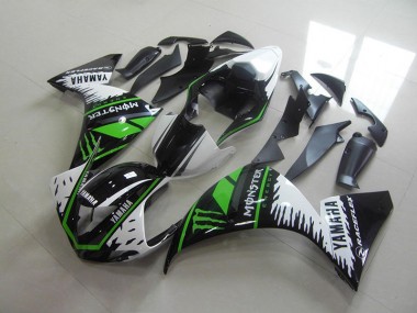 Carénage Moto Yamaha R1 2009-2011 - Blanc Vert Monster