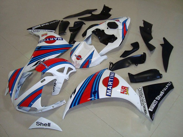 Carénage Moto Yamaha R1 2009-2011 - Blanc Noir Martini Carénage Moto Yamaha R1 2009-2011 - Blanc Noir Martini