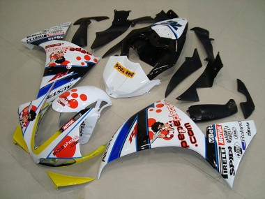 Carénage Moto Yamaha R1 2009-2011 - Blanc Noir Pepe Phone
