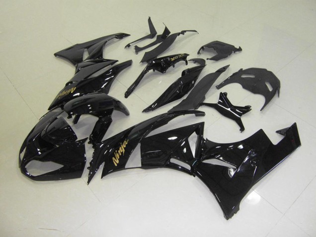 Carénage Moto ZX6R 2009-2012 - Noir avec Or Décalque Carénage Moto ZX6R 2009-2012 - Noir avec Or Décalque