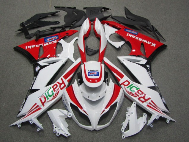 Carénage Moto ZX6R 2009-2012 - Blanc Rouge Rapid Carénage Moto ZX6R 2009-2012 - Blanc Rouge Rapid