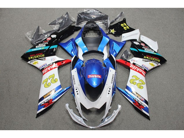 Carénage Moto Suzuki GSXR 600 K11 2011-2024 - Bleu Blanc Rouge Rockstar 22 Carénage Moto Suzuki GSXR 600 K11 2011-2024 - Bleu Blanc Rouge Rockstar 22