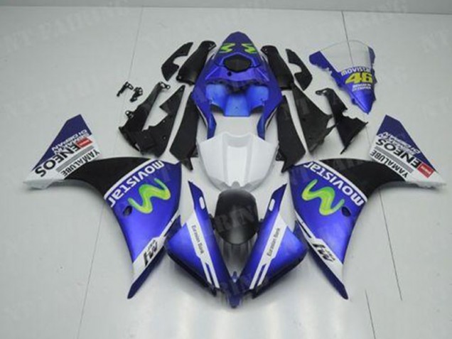 Carénage Moto Yamaha R1 2012-2014 - Bleu Blanc Noir Carénage Moto Yamaha R1 2012-2014 - Bleu Blanc Noir