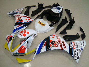 Carénage Moto Yamaha R1 2012-2014 - Blanc Noir Pepe Phone