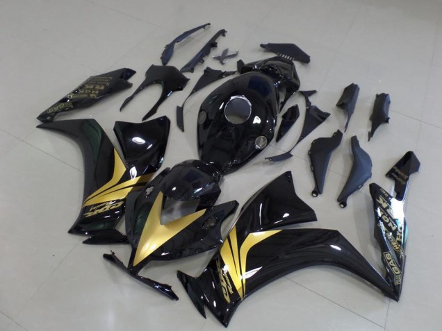 Carénage Moto Honda CBR 1000 RR 2012-2016 - Noir Brillant Or Décalque Carénage Moto Honda CBR 1000 RR 2012-2016 - Noir Brillant Or Décalque