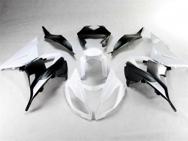Carénages Moto ZX6R 2013-2018 - Blanc Noir Carénages Moto ZX6R 2013-2018 - Blanc Noir