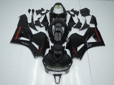 Carénage Moto Honda CBR 600 RR 2013-2023 - Noir Brillant avec Rouge Décalque
