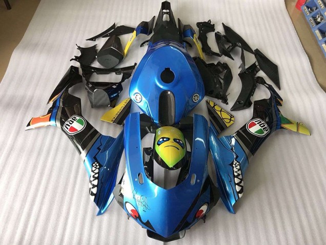 Carénage Moto Yamaha R1 2015-2019 - Bleu Requin Carénage Moto Yamaha R1 2015-2019 - Bleu Requin