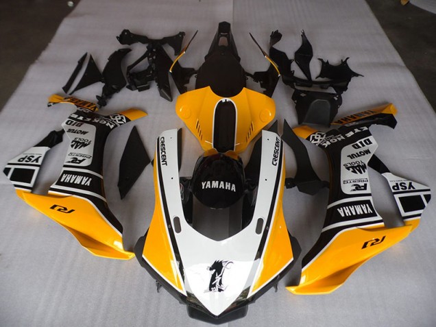 Carénage Moto Yamaha R1 2015-2019 - Jaune Blanc Noir Carénage Moto Yamaha R1 2015-2019 - Jaune Blanc Noir