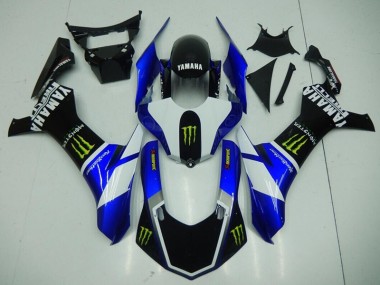 Carénage Moto Yamaha R1 2015-2019 - Noir Bleu Monster
